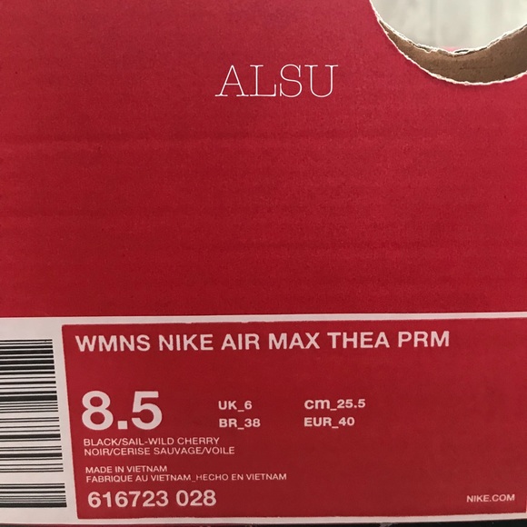 Nike Air Max Thea Premium Black Cherry🍒AUTHENTIC - Picture 7 of 7